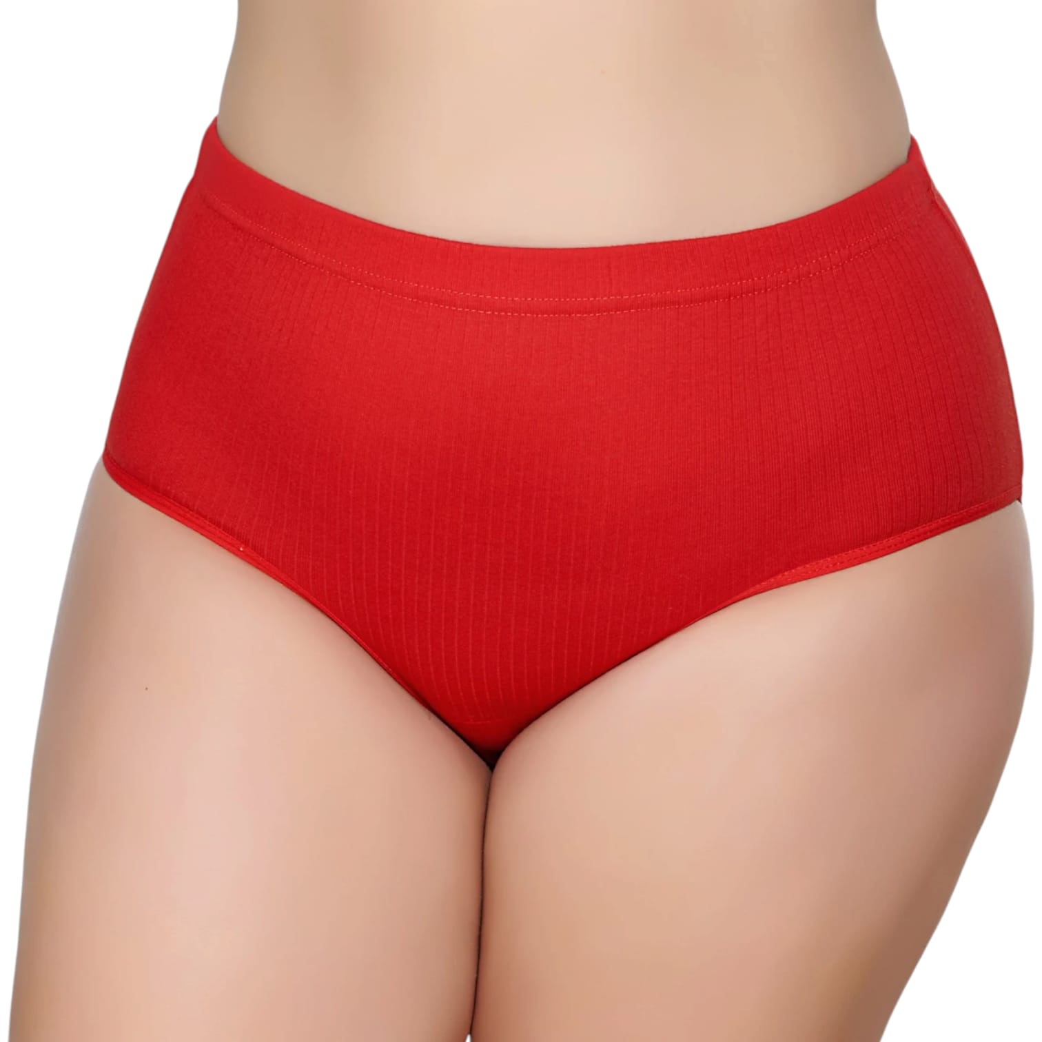 Gümüş 3092 Kadın Yüksek Bel  Çizgili ( Fitilli ) Bato Külot Kırmızı 12 li Paket