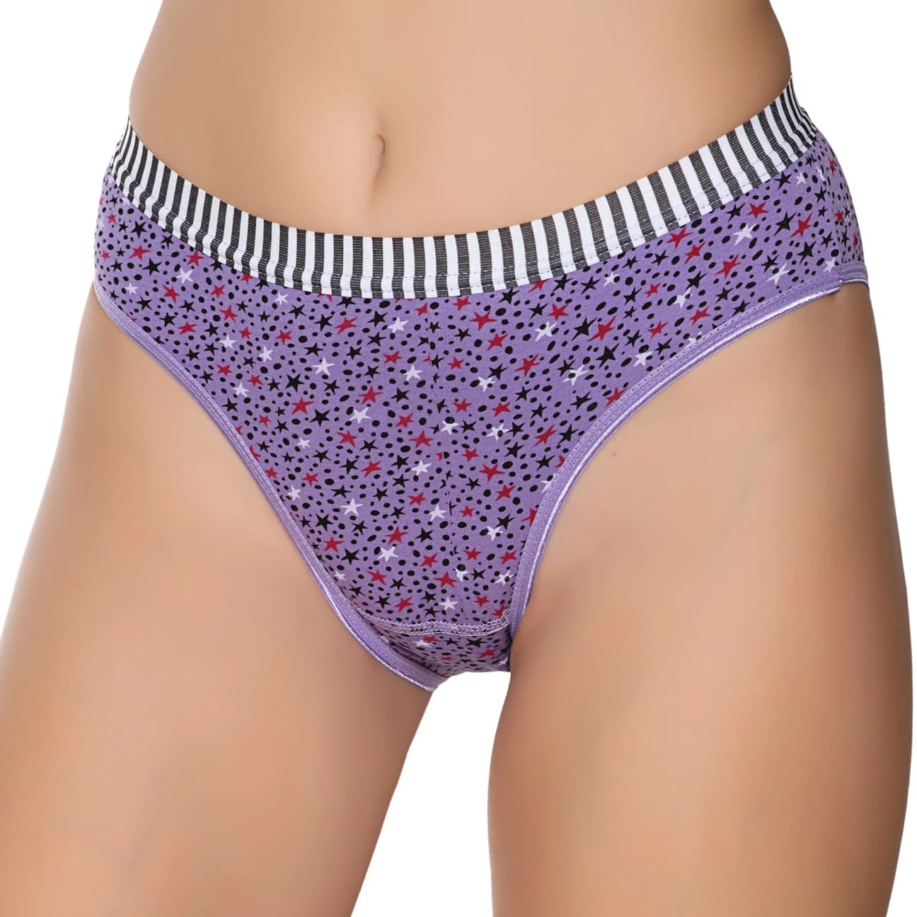 Gümüş 6024 Kadın Likralı Galaksi Baskılı Bikini Külot Karışık 6 lı Paket