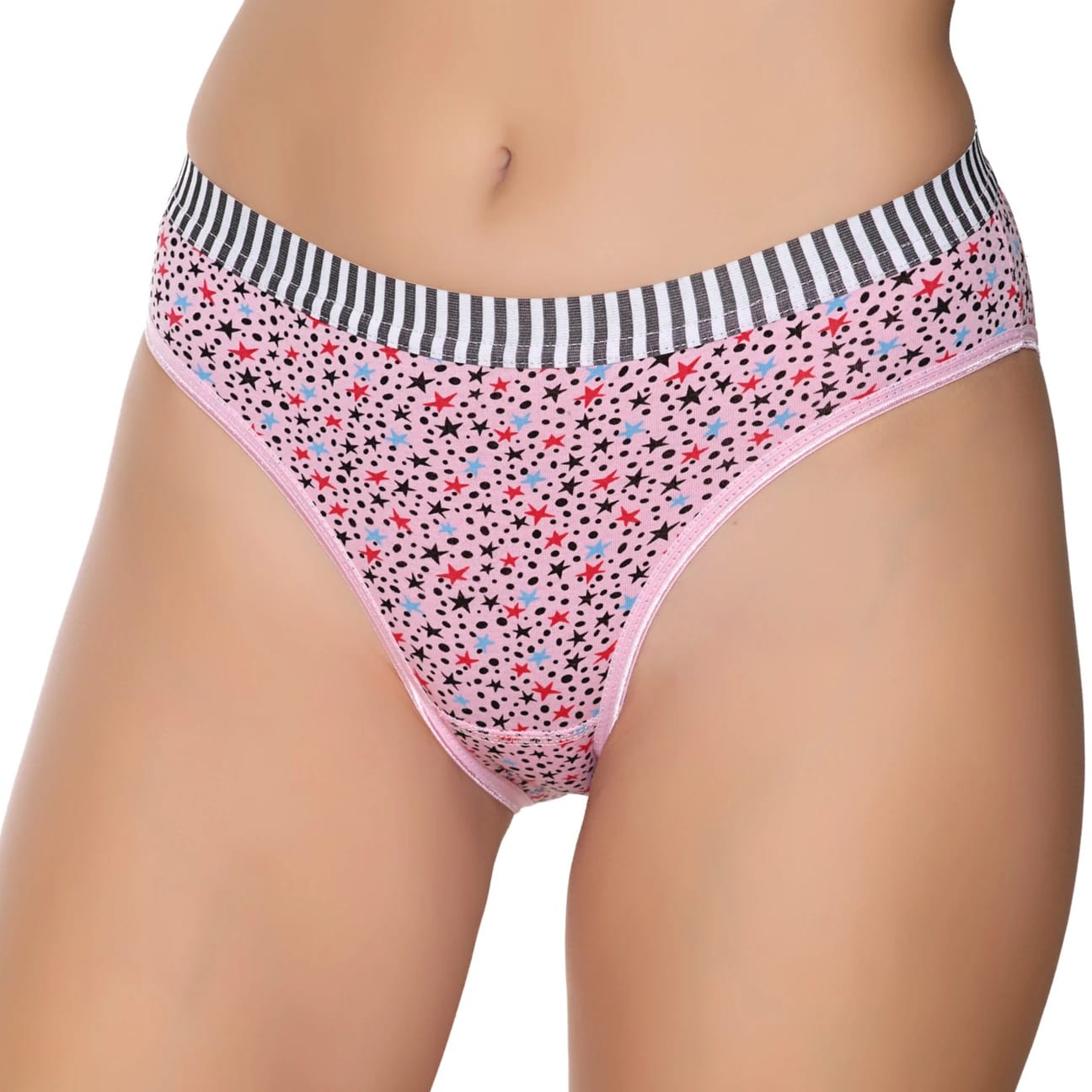 Gümüş 6024 Kadın Likralı Galaksi Baskılı Bikini Külot Karışık 12 li Paket