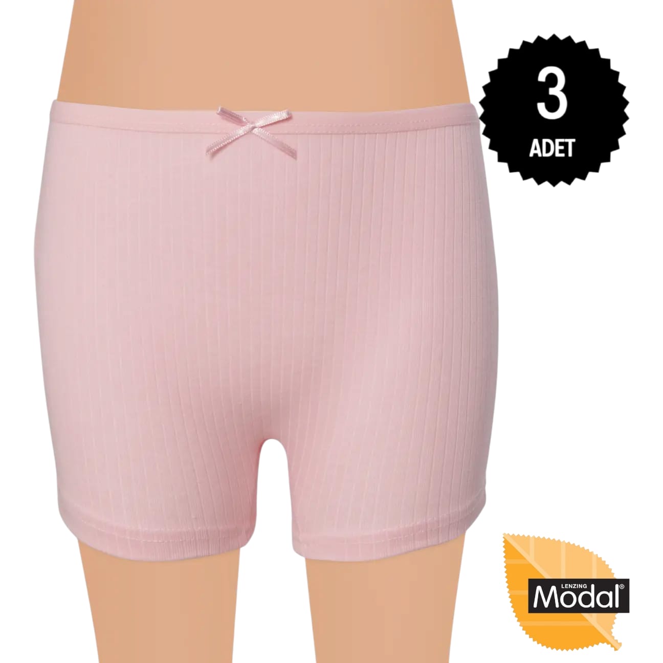 Gümüş 7016 Kız Çocuk Modal Elastan Boxer Karışık 3 lü Paket