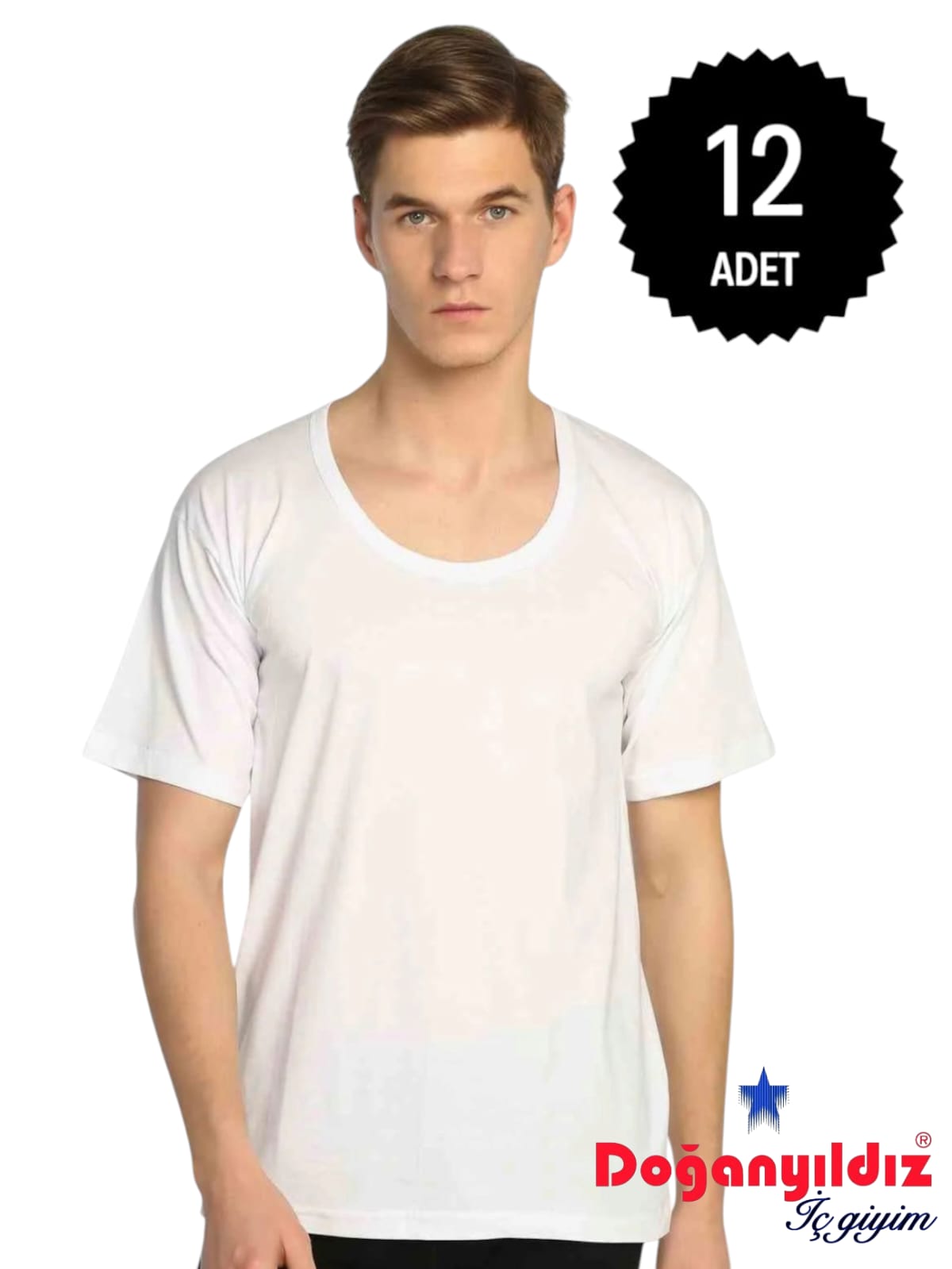 Doğan Yıldız 1150 Penye Erkek Bisiklet Yaka Kollu Atlet 12 li Paket