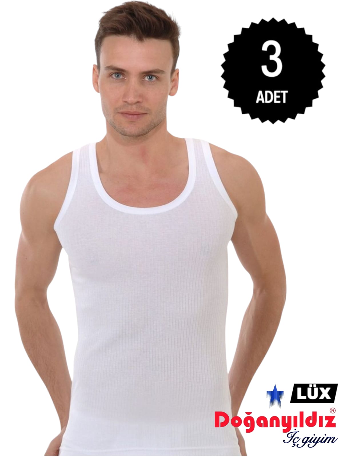 Doğan Yıldız 1610 Lüks Derby (Fitilli) Erkek Askılı Atlet 3 lü Paket