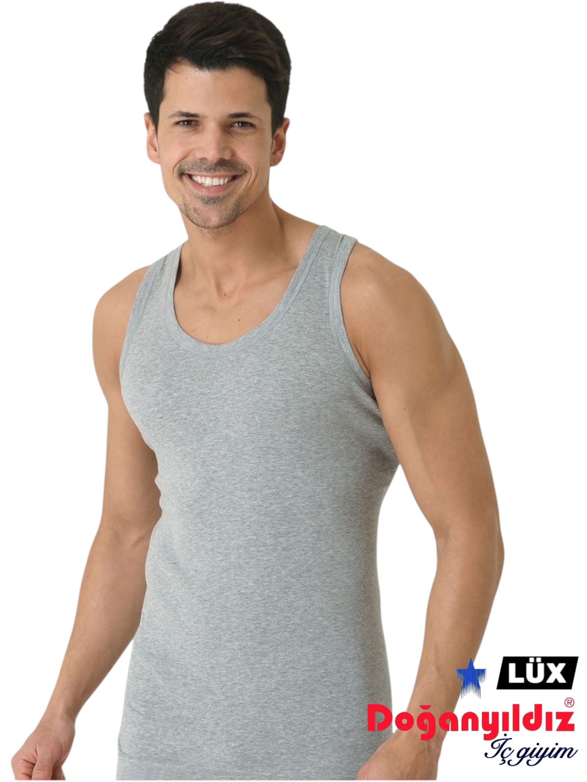 Doğan Yıldız 1310 Lüks Ribana (Likralı) Erkek Askılı Atlet Gri