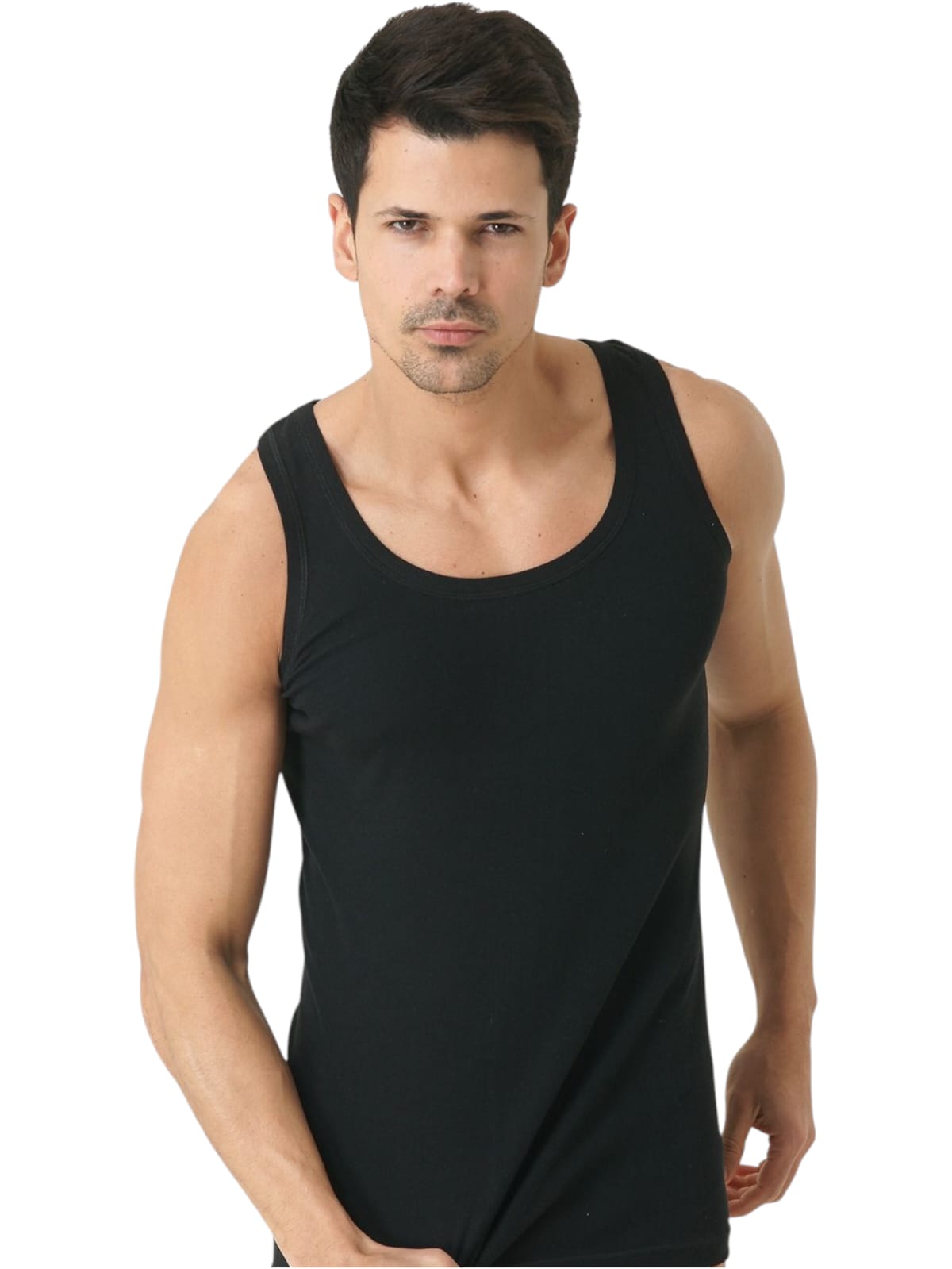 Doğan Yıldız 1310 Lüks Ribana (Likralı) Erkek Askılı Atlet Siyah