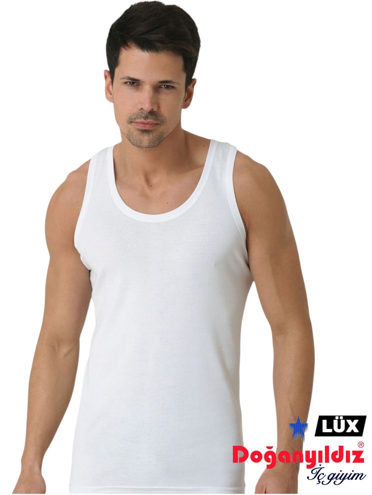 Doğan Yıldız 1310 Lüks Ribana (Likralı) Erkek Askılı Atlet Beyaz 12 li Paket