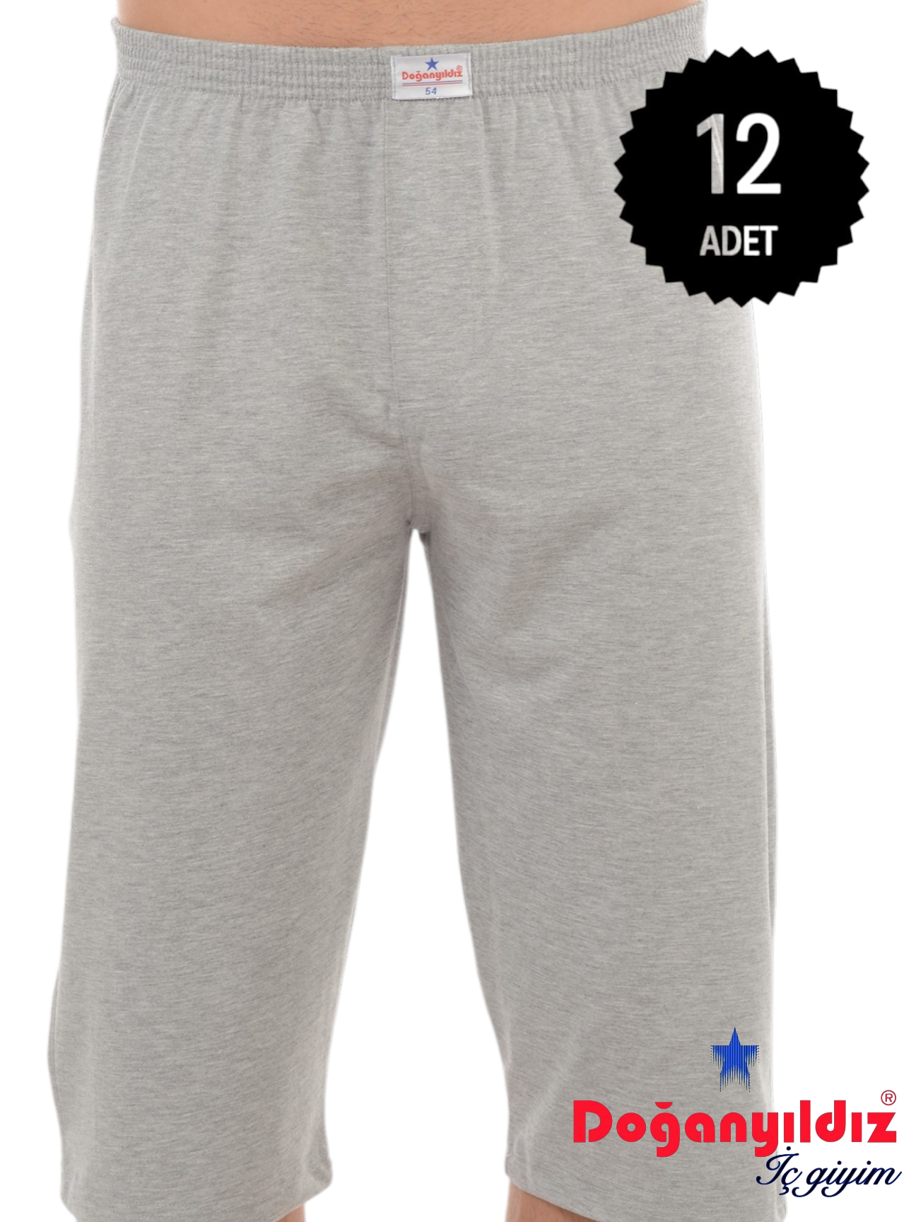 Doğan Yıldız 2172 Uzun Paçalı Penye (Osmanlı Donu) Külot Gri 12 li paket