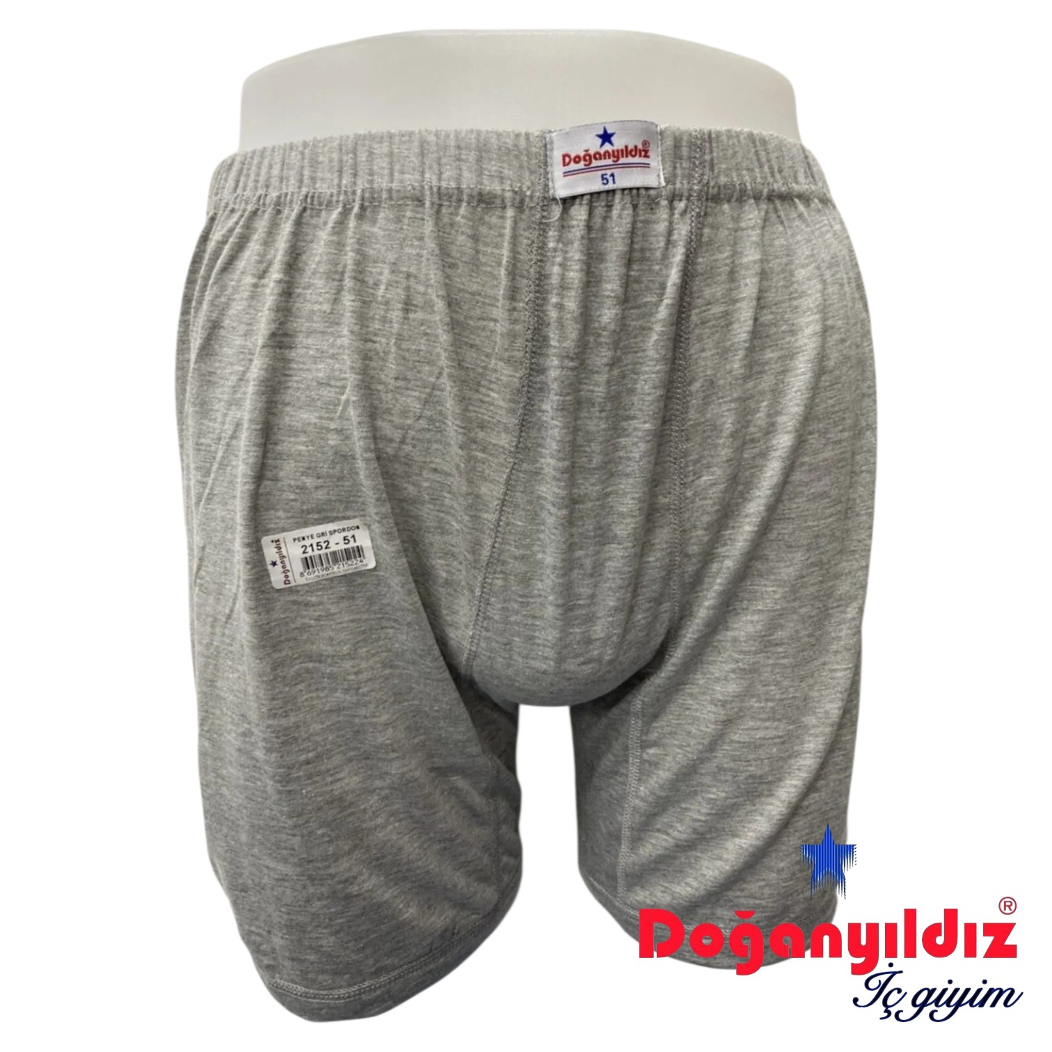 Doğan Yıldız 2152 Penye Erkek Paçalı Külot Gri 12 li Paket