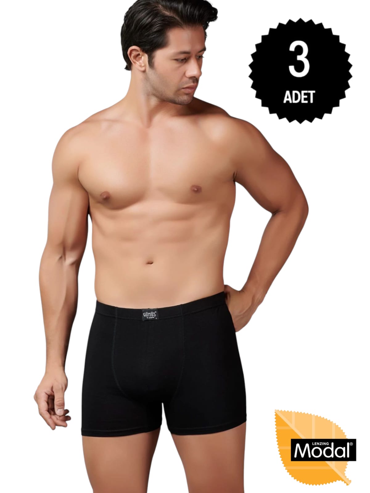 Gümüş İç Giyim 7009 Modal Elastan Boxer 3 lü Paket