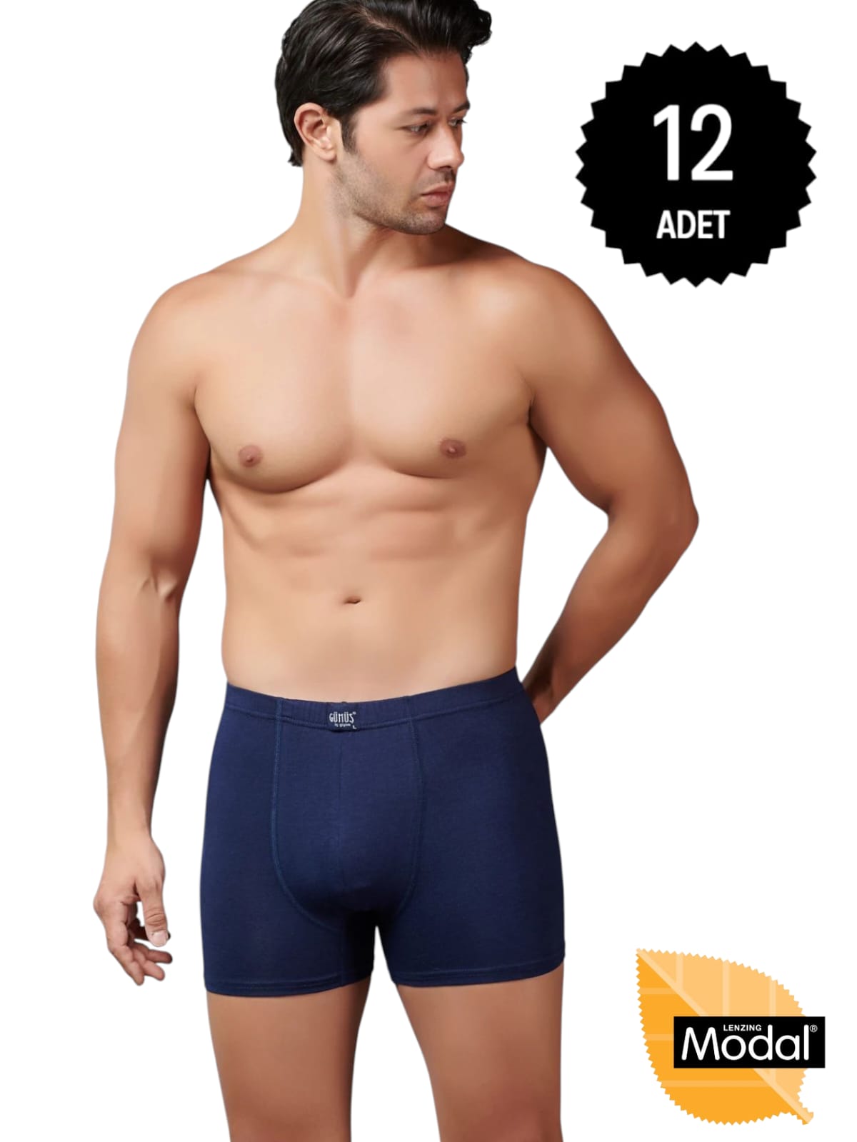 Gümüş İç Giyim 7009 Modal Elastan Boxer 12 li Paket