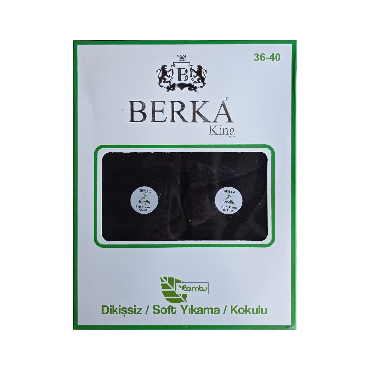 Berka Garson Bambu Patik Çorap Siyah 12'li Paket 36-40