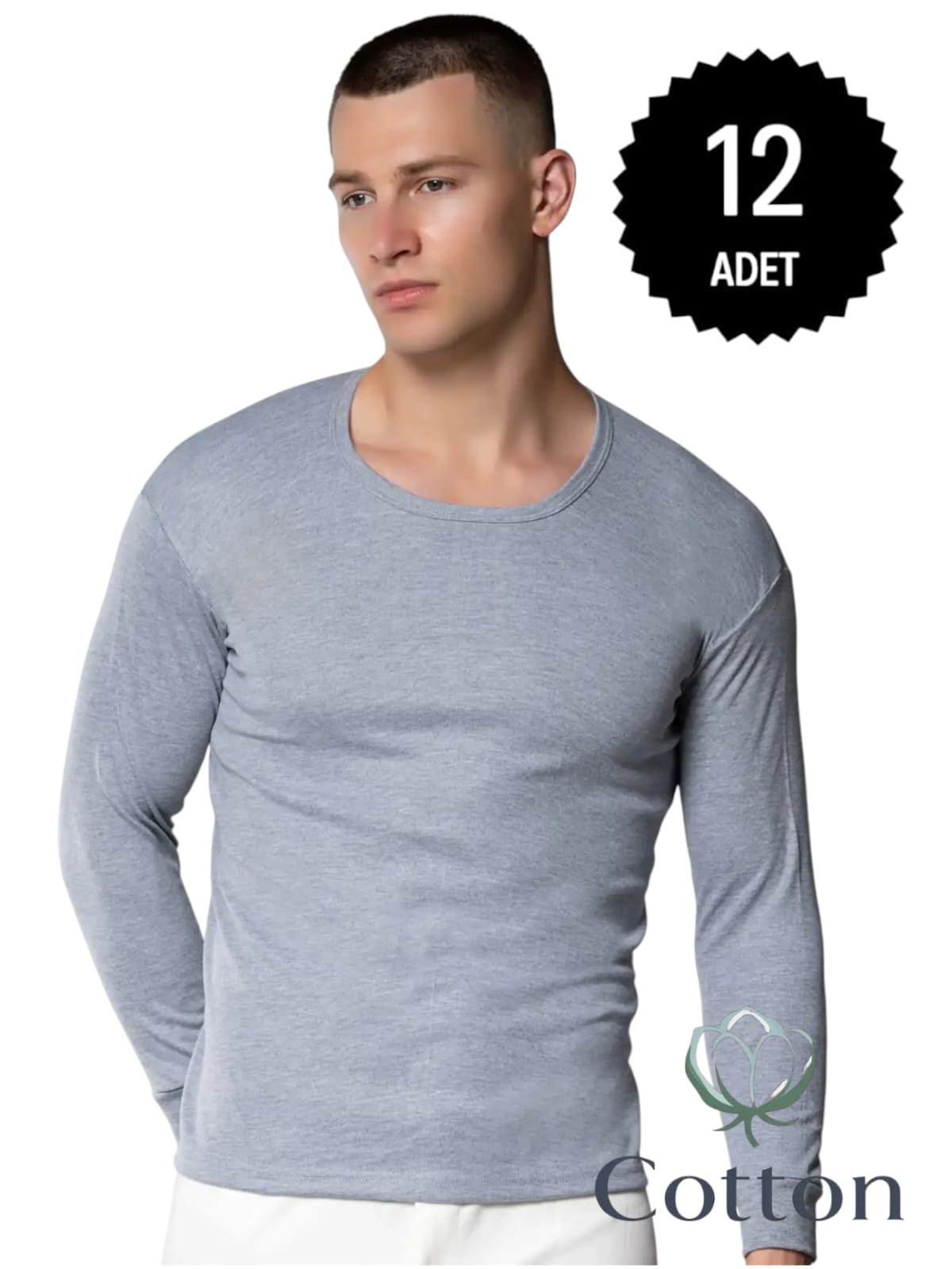 Gümüş İç Giyim 4016 Erkek İnterlok Fanila Gri 12 li Paket