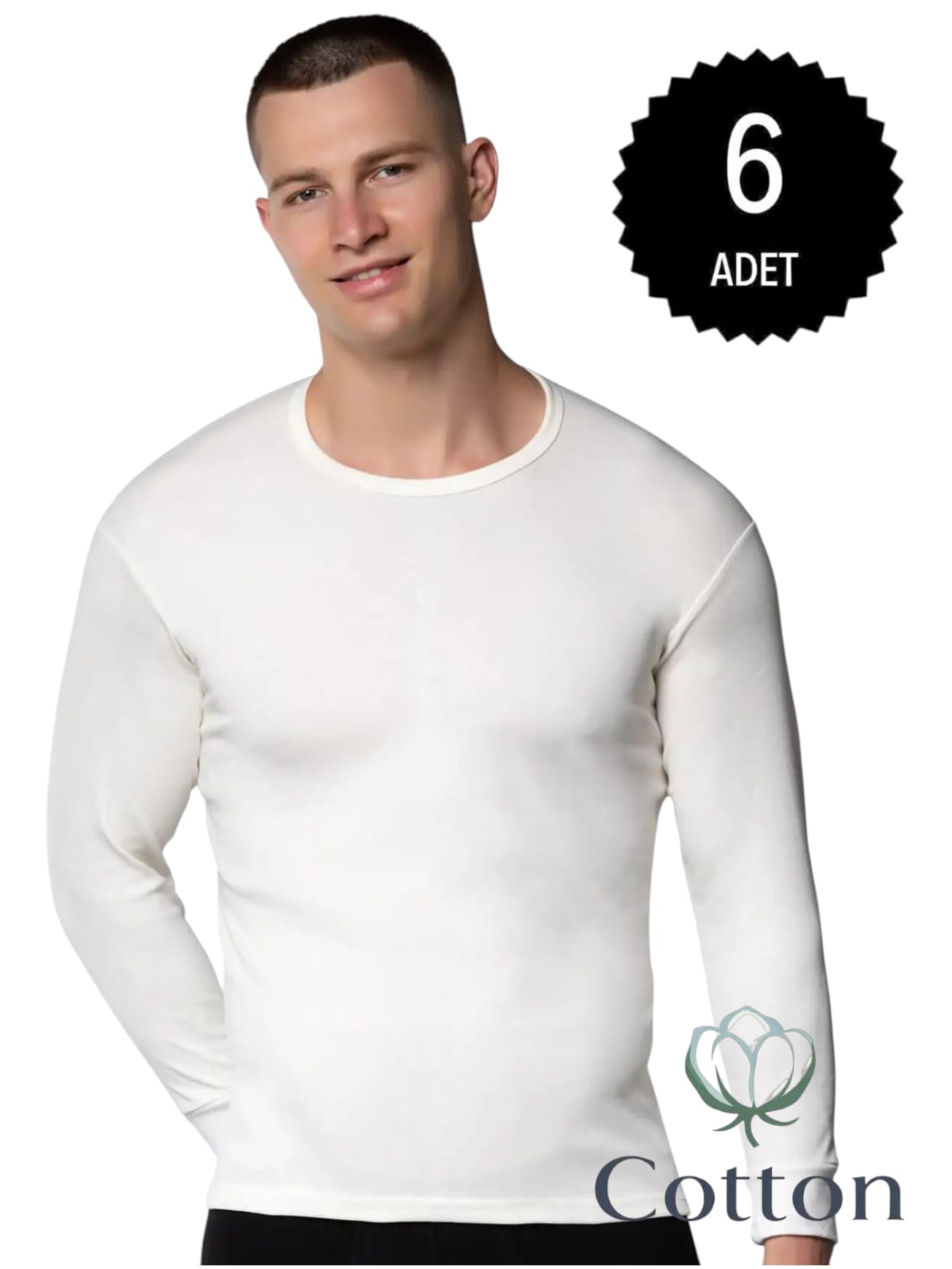 Gümüş İç Giyim 4016 Erkek İnterlok Fanila Ekru 6 lı Paket