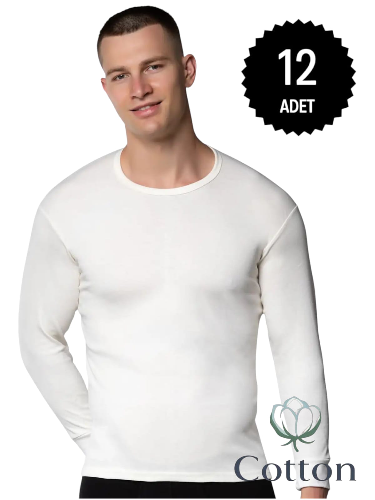 Gümüş İç Giyim 4016 Erkek İnterlok Fanila Ekru 12 li Paket