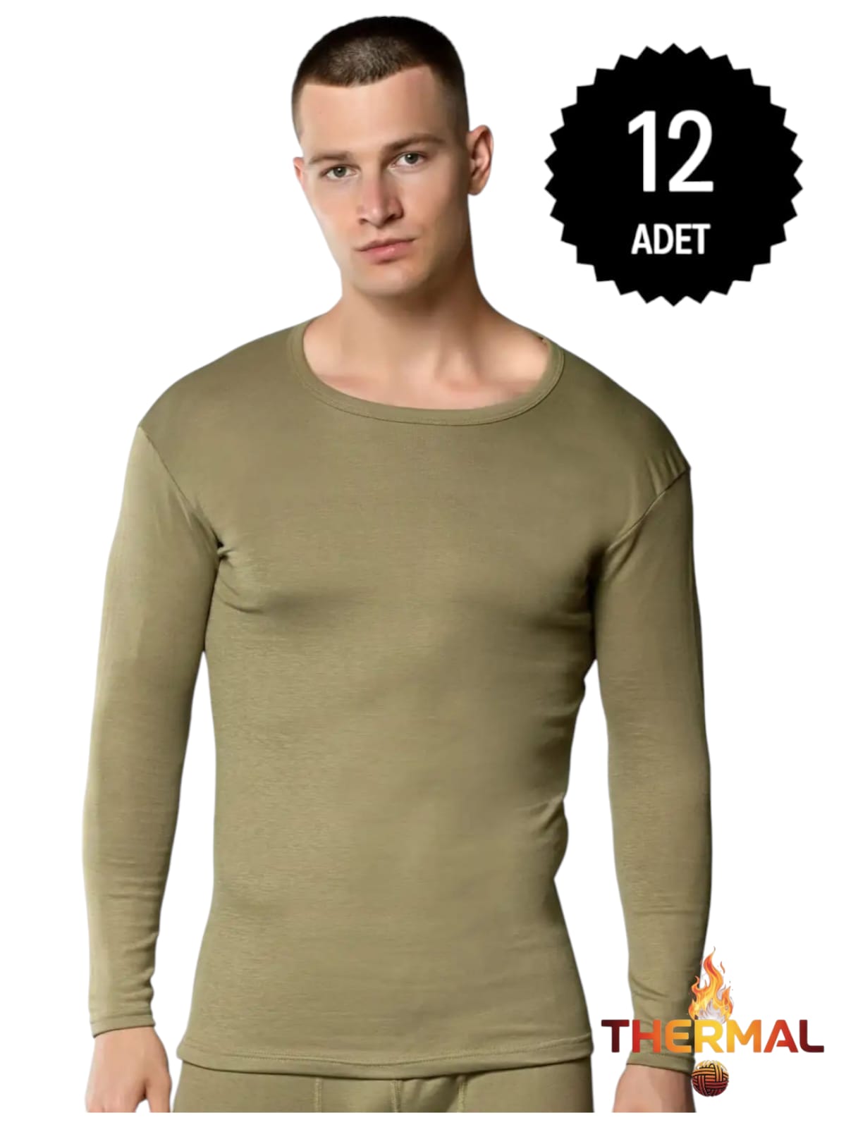 Gümüş İç Giyim 4054 Erkek Termal Fanila Yeşil 12 li Paket