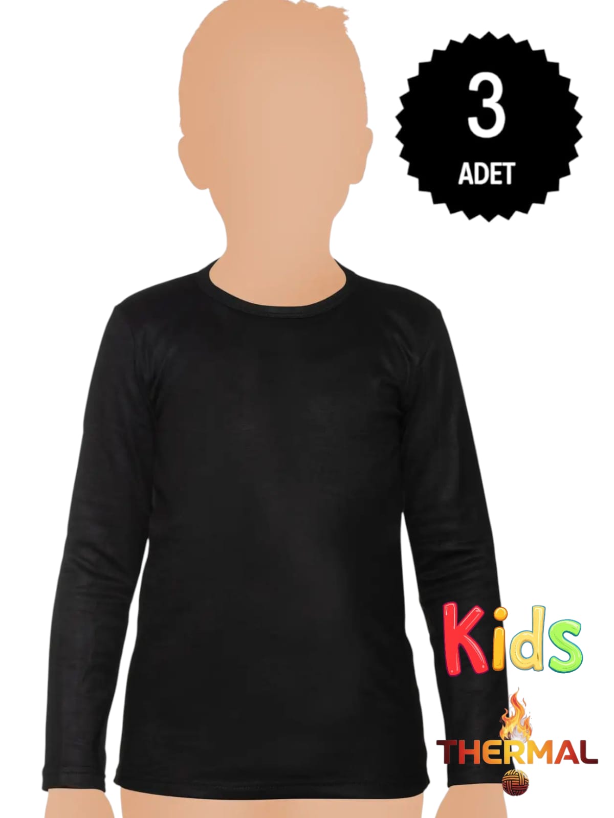 Gümüş İç Giyim 4073 Erkek & Kız Çocuk Termal Üst 3 lü Paket