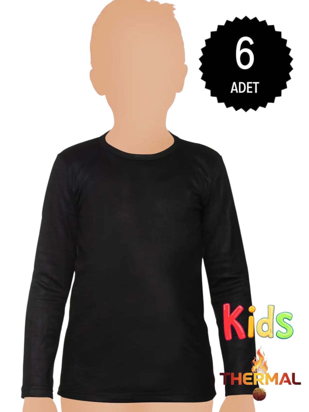 Gümüş İç Giyim 4073 Erkek & Kız Çocuk Termal Üst 6 lı Paket