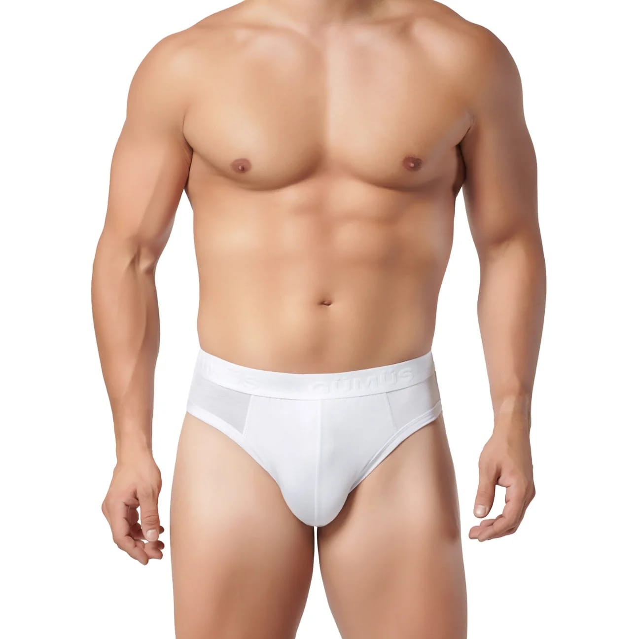 Gümüş İç Giyim 7008 Erkek Modal Kemerli Slip Külot Beyaz 12 Li Paket