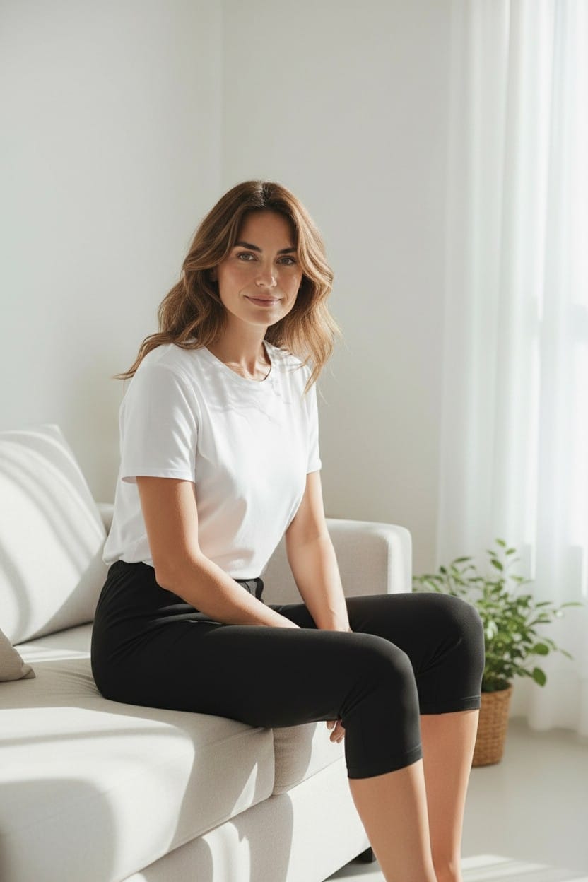 Sıla Sella 110 Kadın Viskon Siyah Diz Altı Tayt