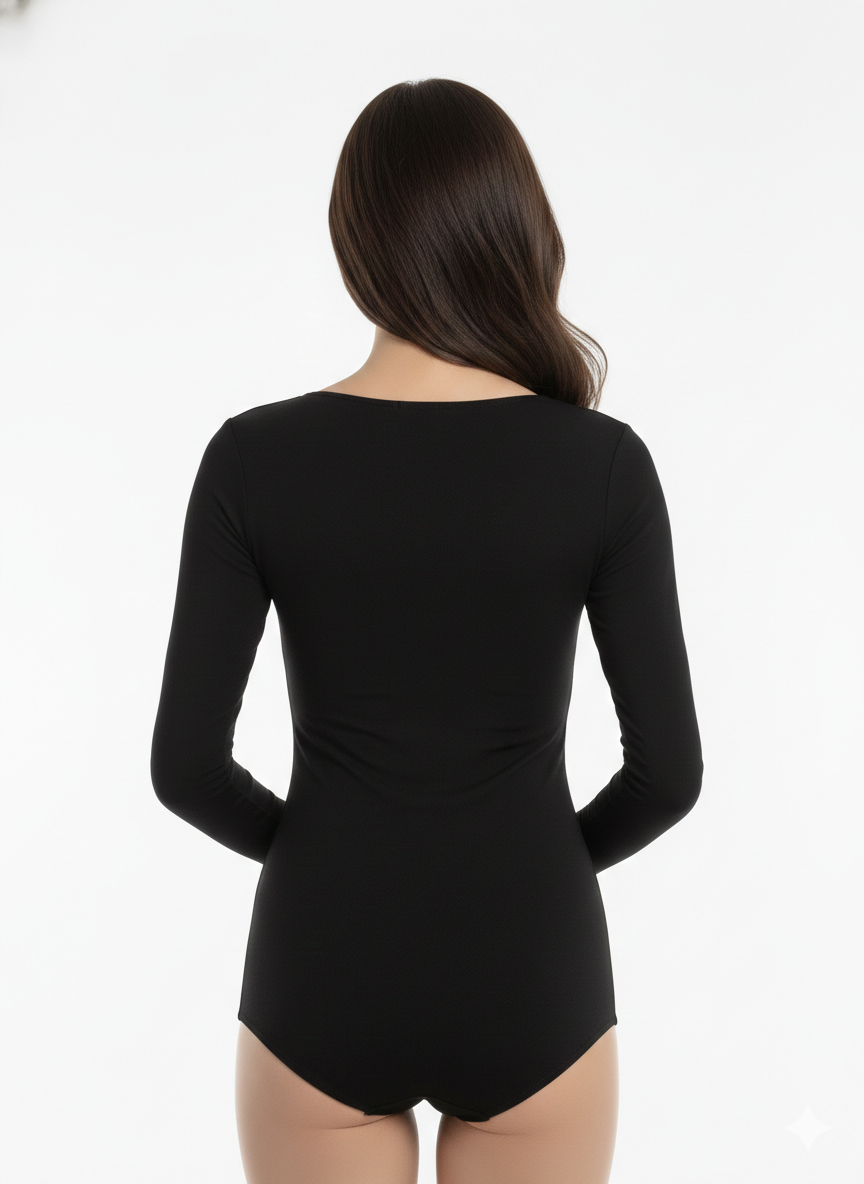 Sıla Sella 204 Viskon Uzun Kol Siyah Body 3'lü Paket