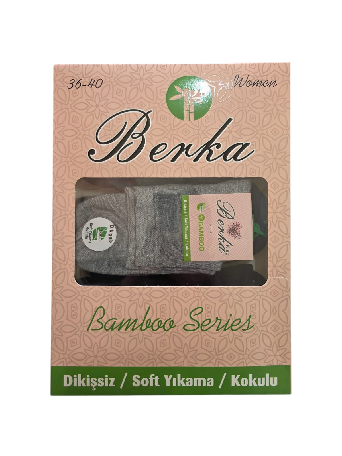 Berka Kadın Bambu Dikişsiz Kısa Konç Çorap Karışık 12'li Paket