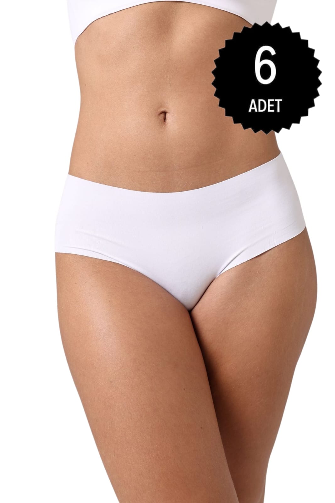 Gümüş 3076 Kadın Lazer Kesim Dikişsiz Görünmez Bato Külot 6'lı Paket