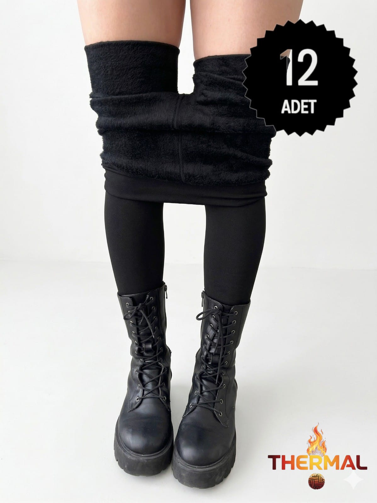 Best Umt Kadın İçi Peluşlu Toparlayıcı Termal Tayt 12'li Paket