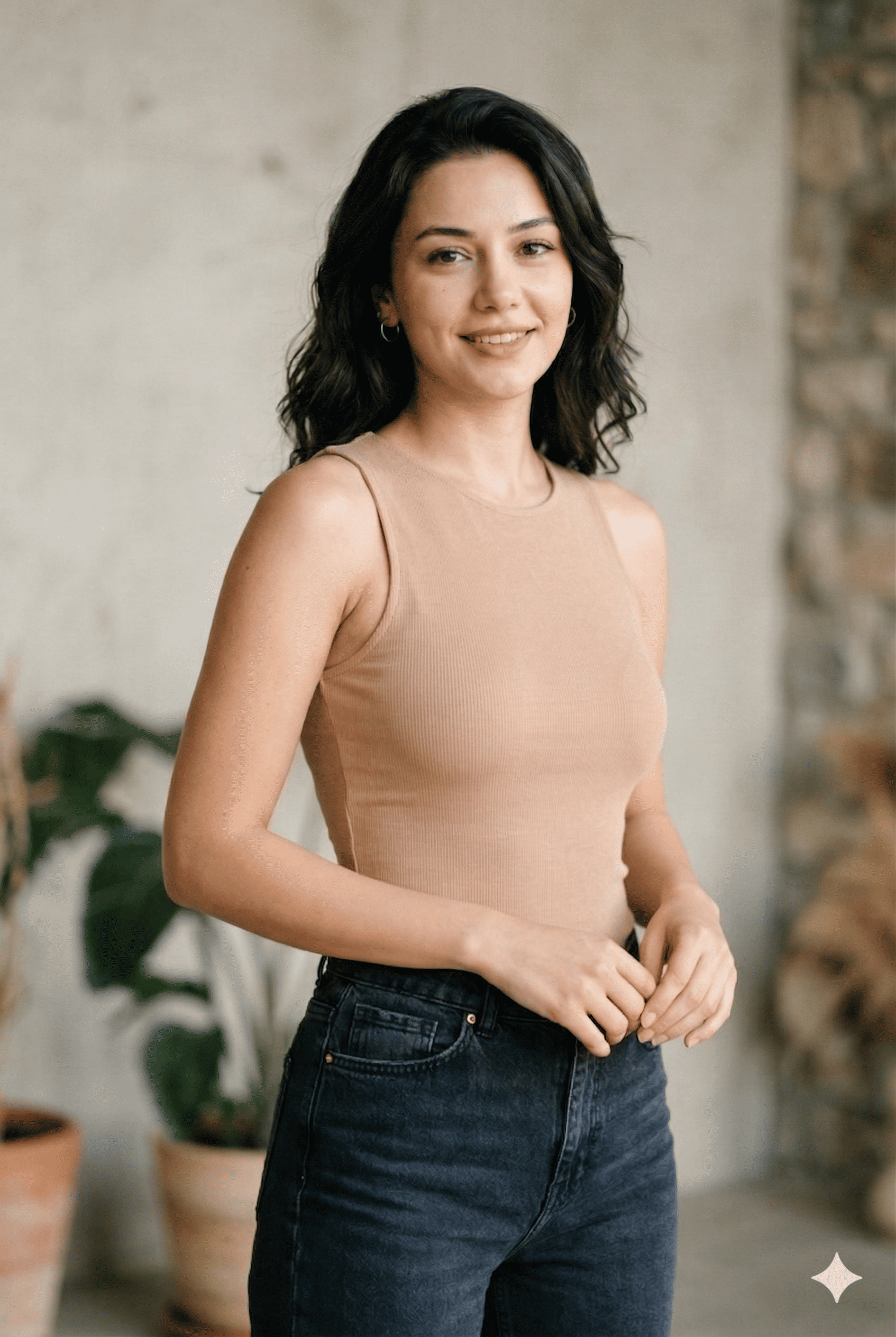 Ece Kadın Sıfır Yaka Sıfır Kol Viskon Badi