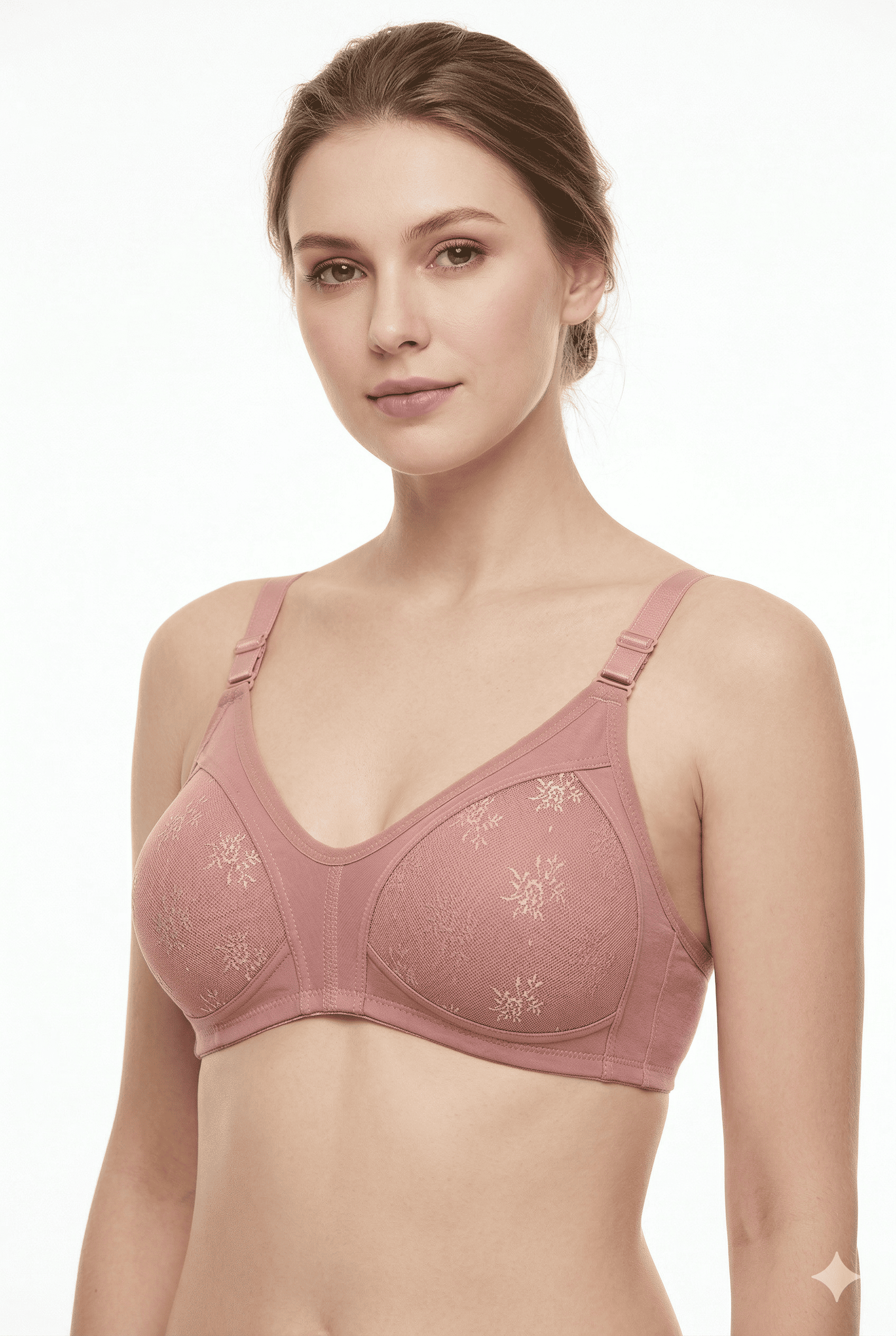 Liza 303 Balensiz Dantelli Toparlayıcı Minimizer Sütyen Gül Kurusu