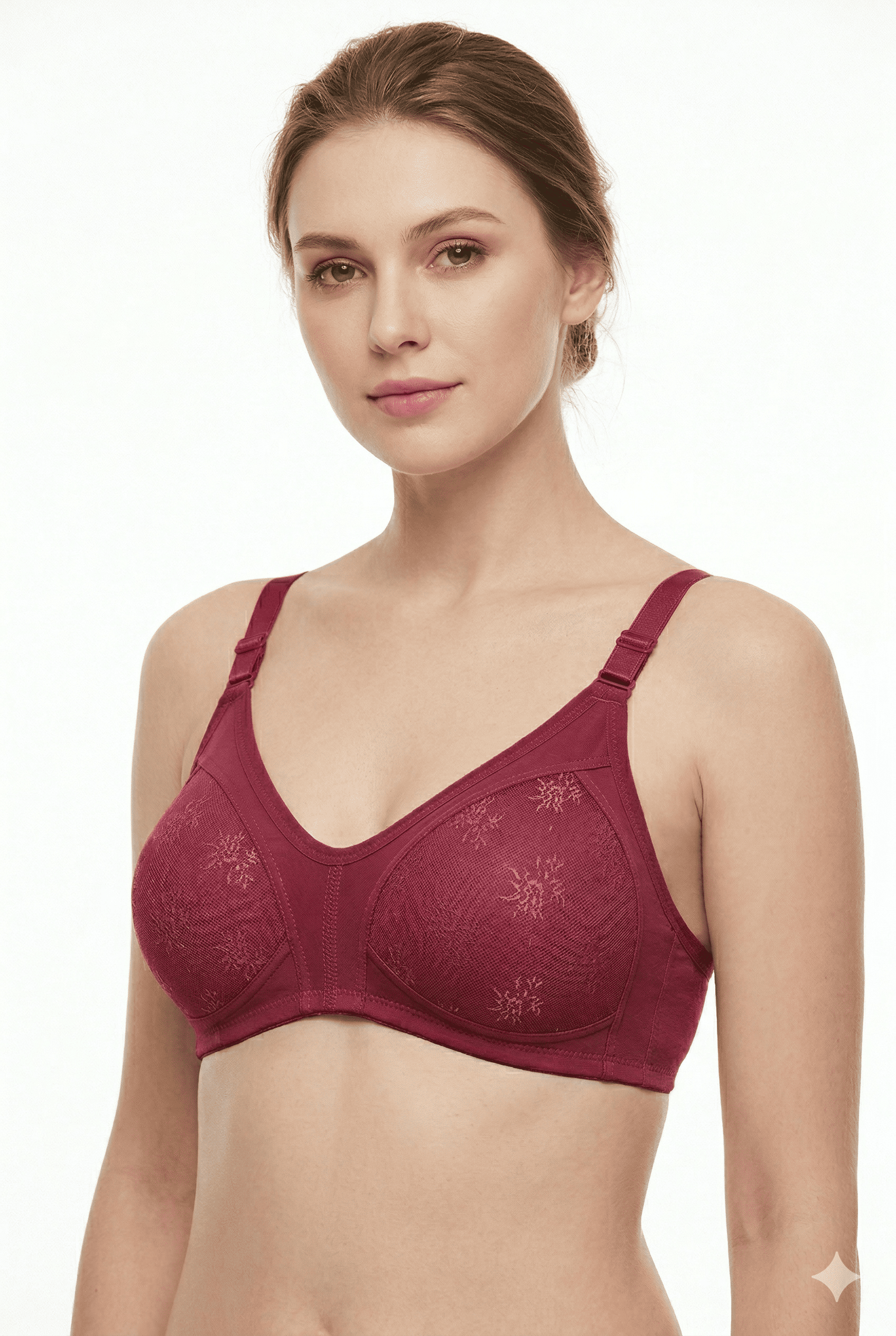 Liza 303 Balensiz Dantelli Toparlayıcı Minimizer Sütyen Bordo