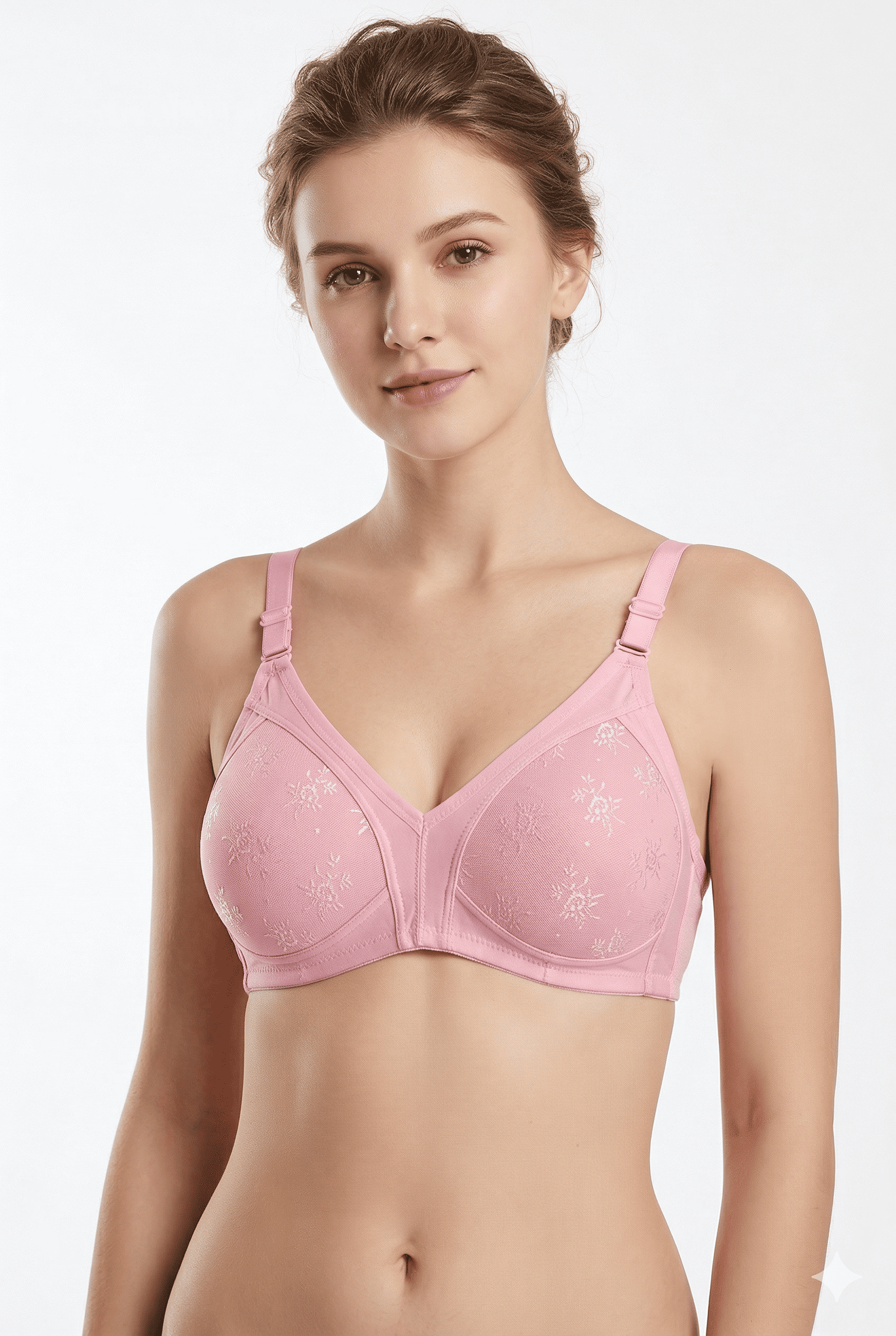 Liza 303 Balensiz Dantelli Toparlayıcı Minimizer Sütyen Toz Pembe