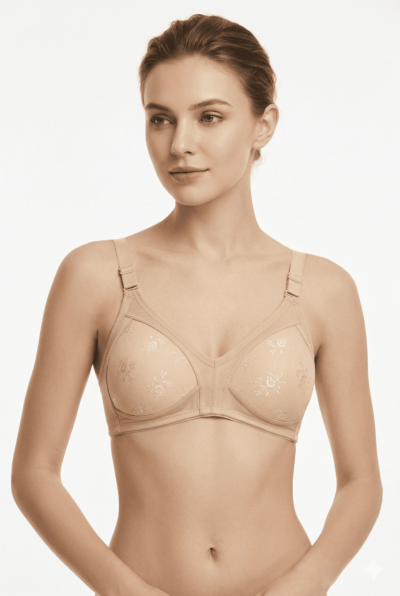 Liza 303 Balensiz Dantelli Toparlayıcı Minimizer Sütyen Ten Rengi