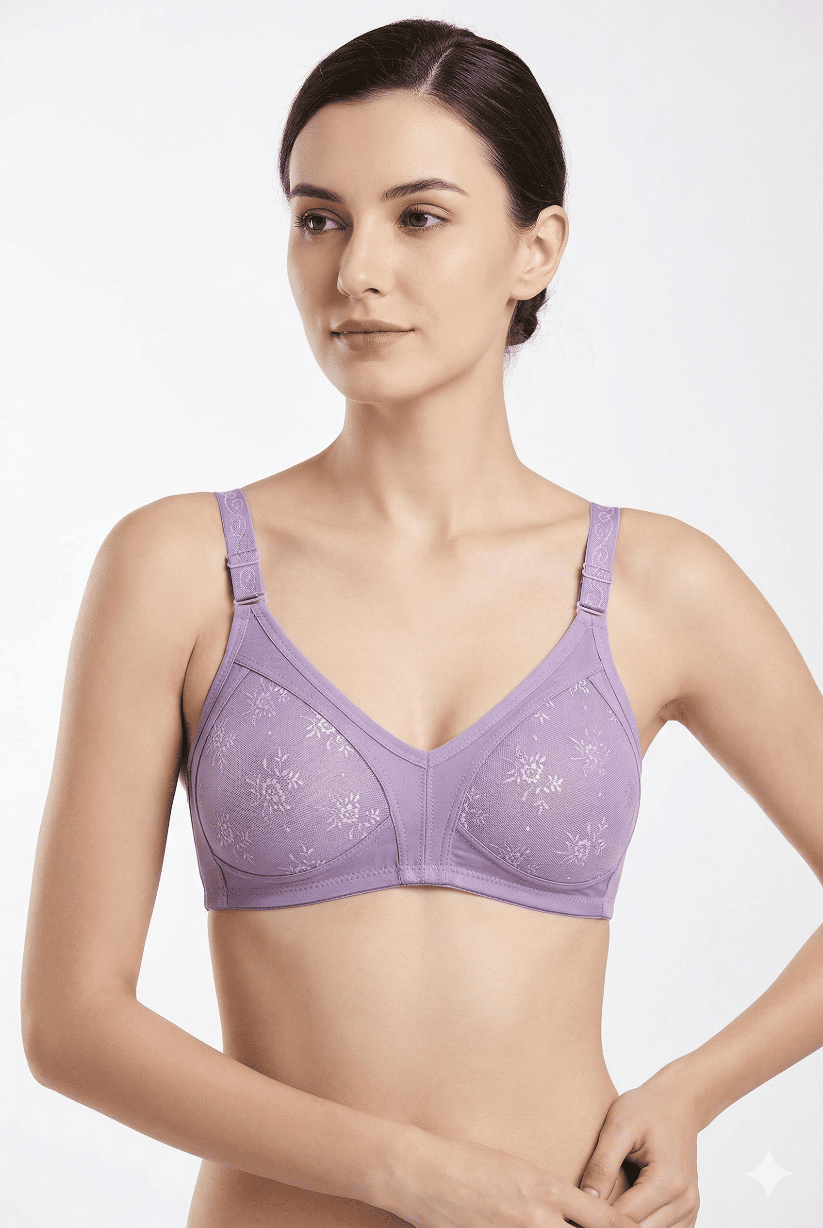 Liza 303 Balensiz Dantelli Toparlayıcı Minimizer Sütyen Lila