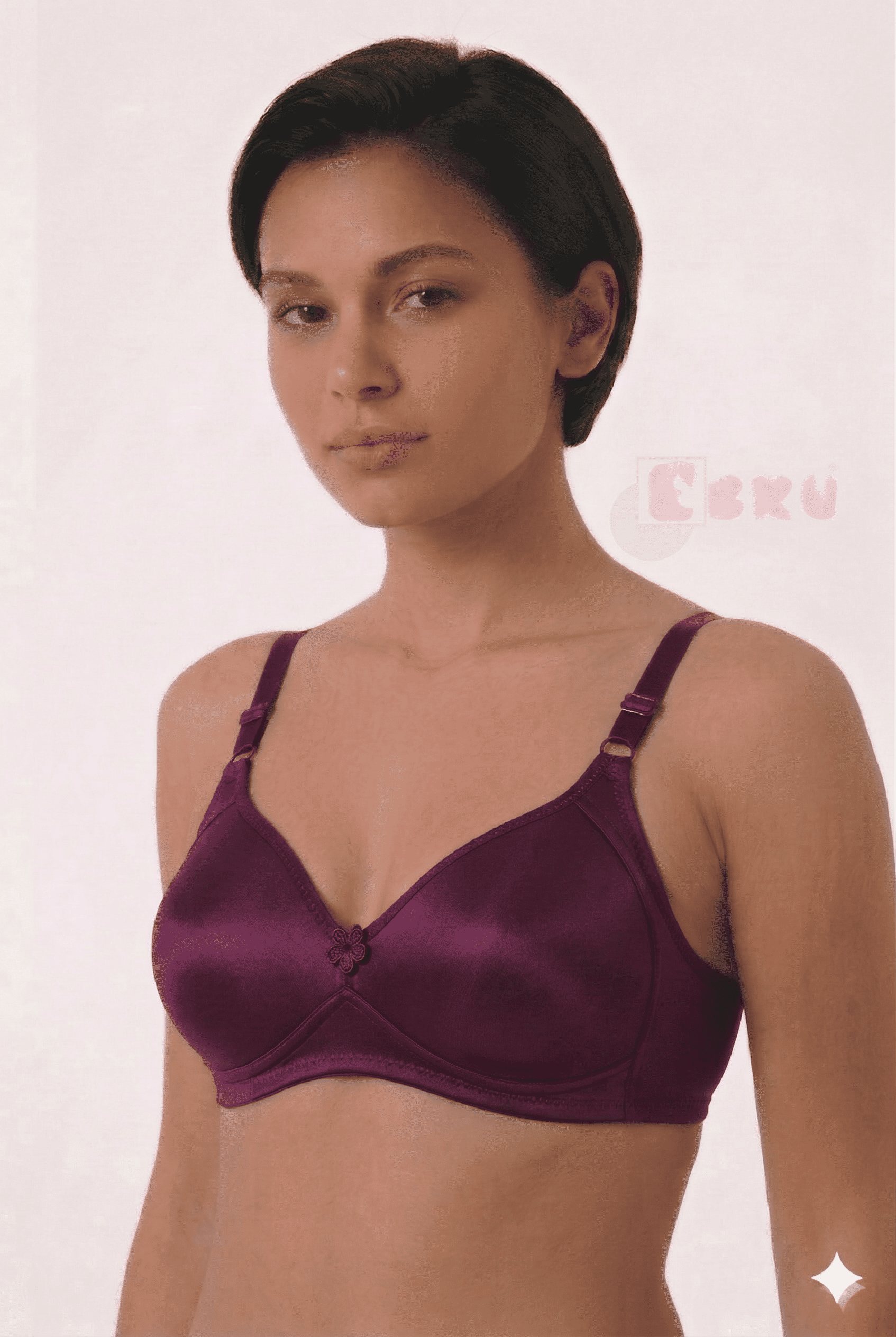 Ebru Kadın Silikonlu Toparlayıcı Sütyen Mürdüm